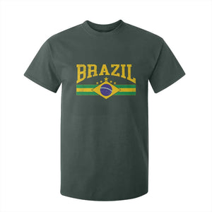 Brazilian Pride Vintage Brasil Brazil Flag Latin America T Shirt For Kid - Print Your Wear