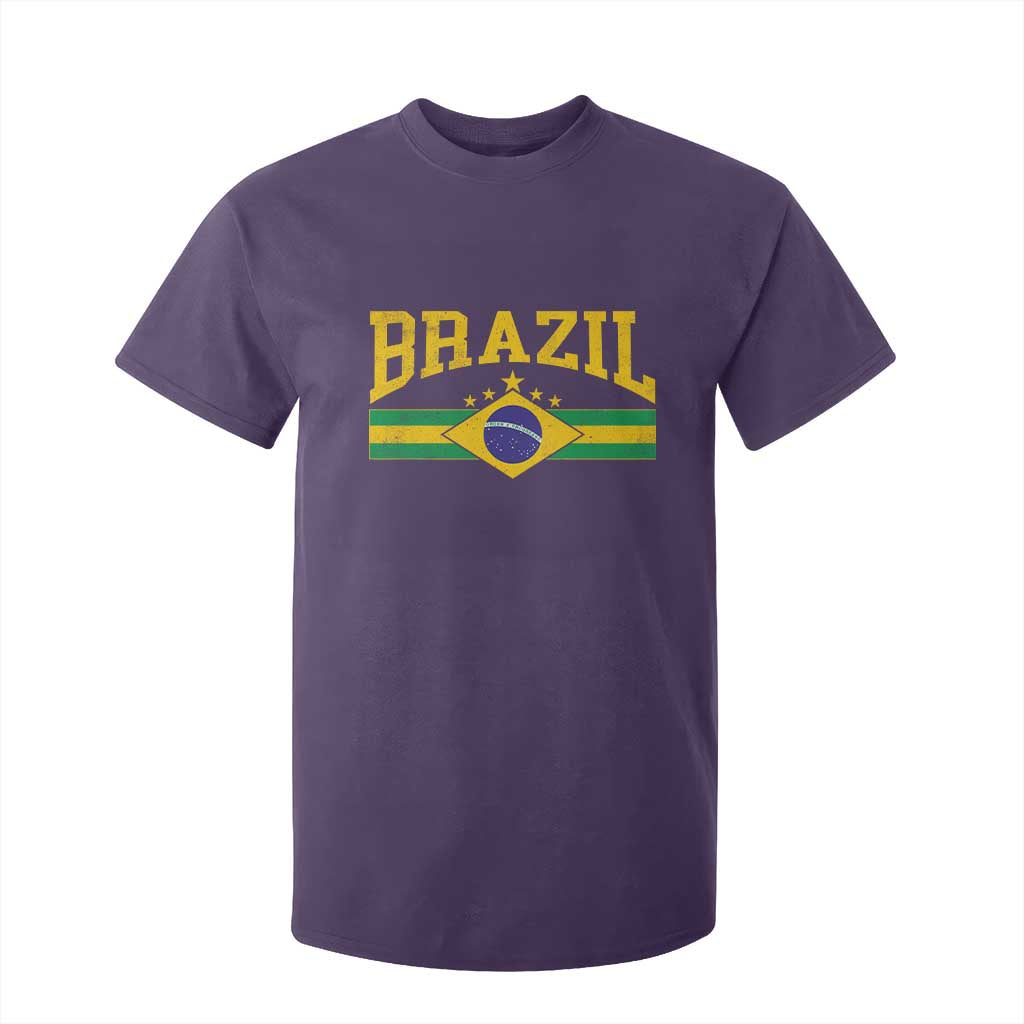 Brazilian Pride Vintage Brasil Brazil Flag Latin America T Shirt For Kid TS11 Purple Print Your Wear