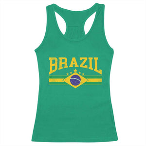 Brazilian Pride Vintage Brasil Brazil Flag Latin America Racerback Tank Top TS11 Irish Green Print Your Wear