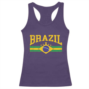 Brazilian Pride Vintage Brasil Brazil Flag Latin America Racerback Tank Top TS11 Purple Print Your Wear