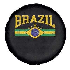 Brazilian Pride Vintage Brasil Brazil Flag Latin America Spare Tire Cover TS11 Print Your Wear