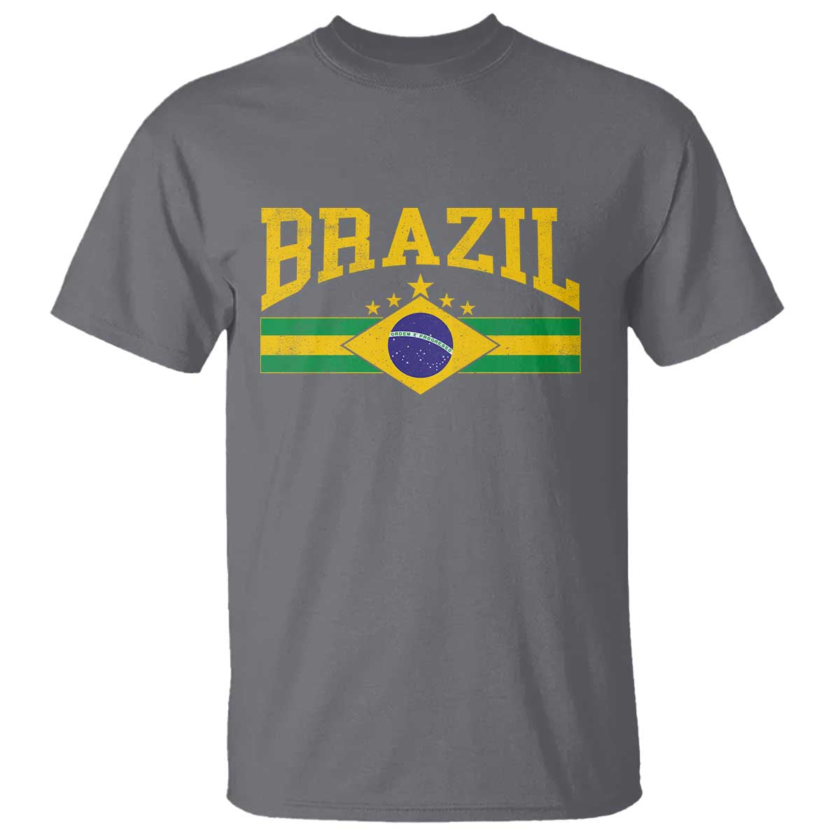 Brazilian Pride Vintage Brasil Brazil Flag Latin America T Shirt TS11 Charcoal Print Your Wear