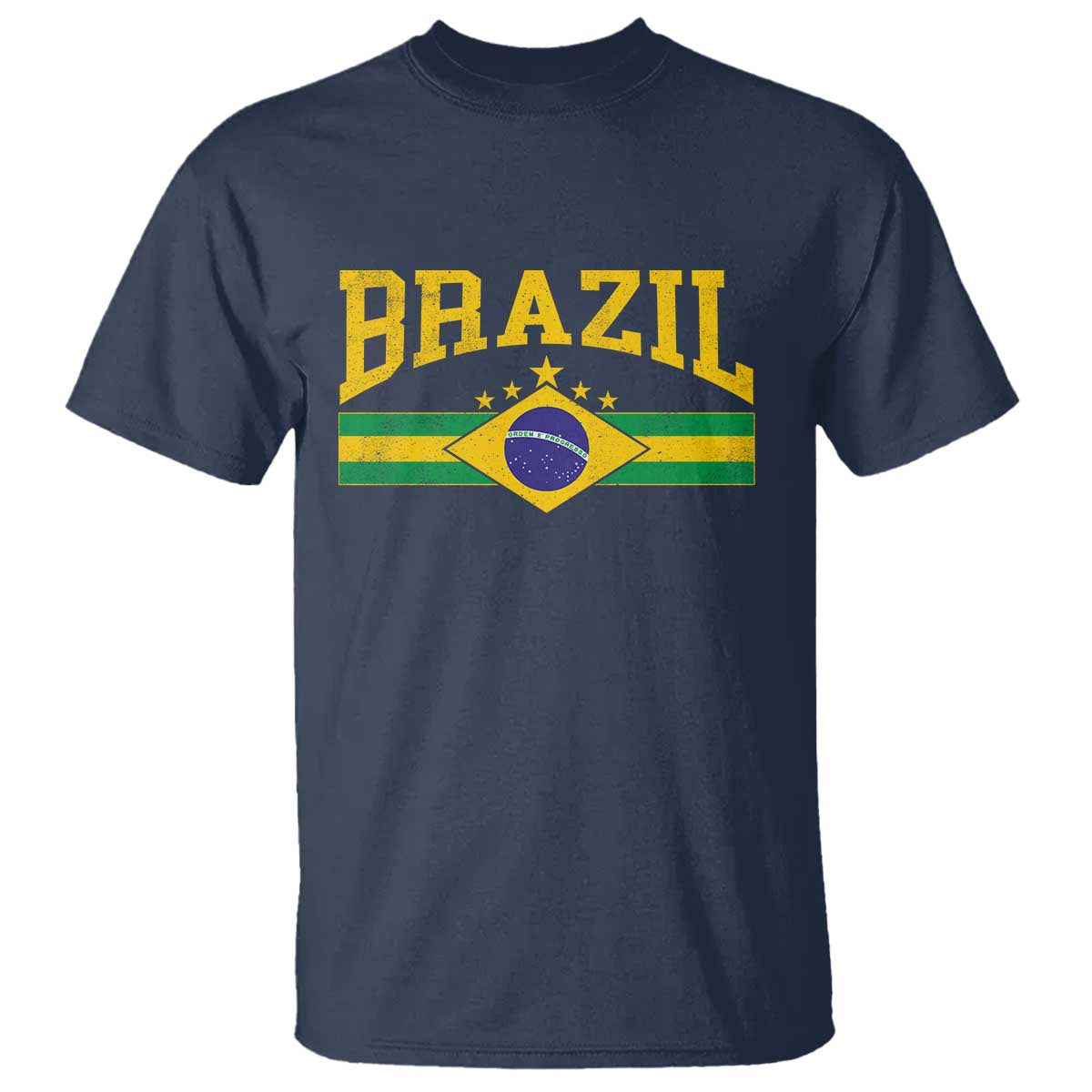 Brazilian Pride Vintage Brasil Brazil Flag Latin America T Shirt TS11 Navy Print Your Wear