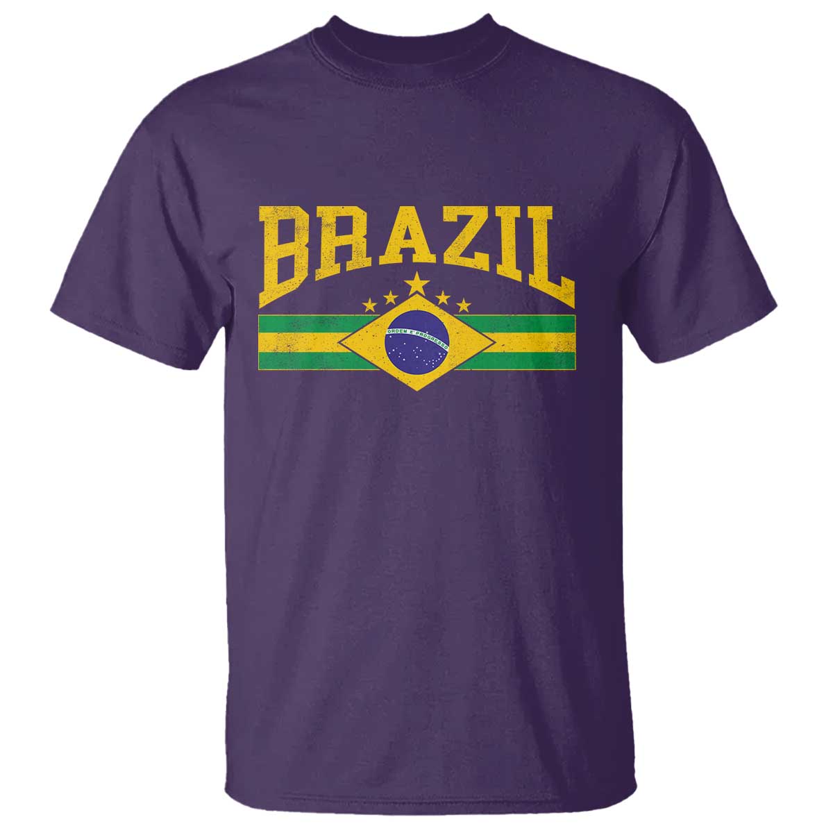 Brazilian Pride Vintage Brasil Brazil Flag Latin America T Shirt TS11 Purple Print Your Wear