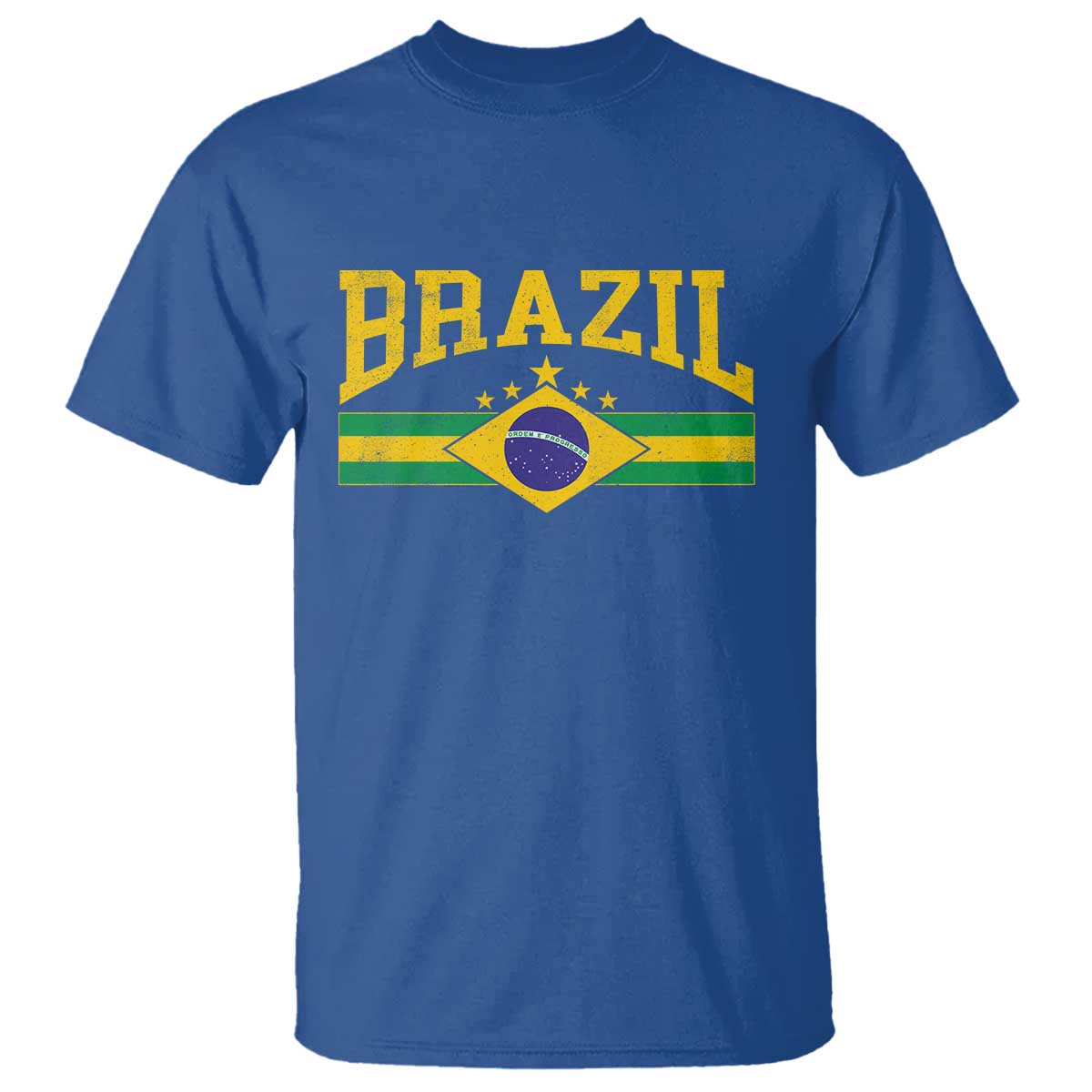 Brazilian Pride Vintage Brasil Brazil Flag Latin America T Shirt TS11 Royal Blue Print Your Wear