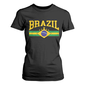 Brazilian Pride Vintage Brasil Brazil Flag Latin America T Shirt For Women - Print Your Wear