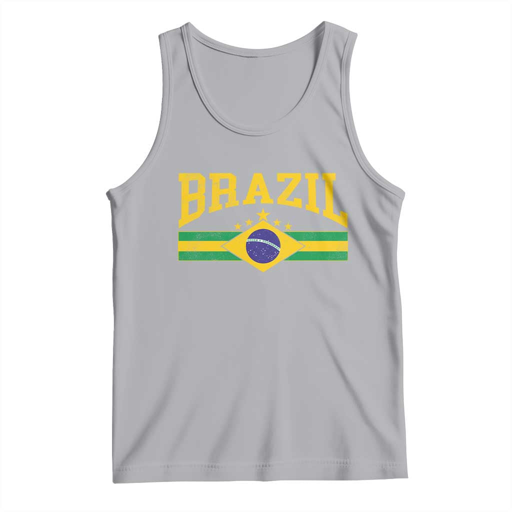 Brazilian Pride Vintage Brasil Brazil Flag Latin America Tank Top TS11 Athletic Heather Print Your Wear