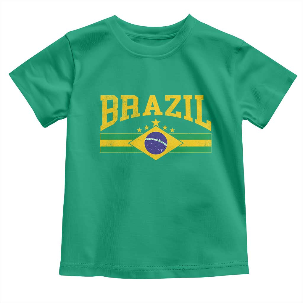 Brazilian Pride Vintage Brasil Brazil Flag Latin America Toddler T Shirt TS11 Irish Green Print Your Wear