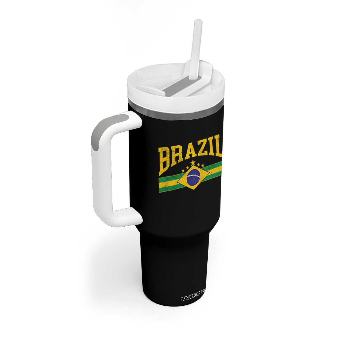 Brazilian Pride Vintage Brasil Brazil Flag Latin America Tumbler With Handle TS11 Print Your Wear