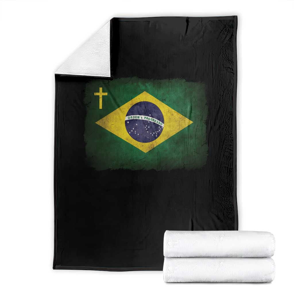 Brazilian Pride Christian Cross Latin America Brazil Flag Throw Blanket TS11 Black Print Your Wear