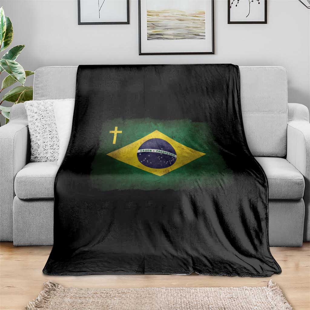 Brazilian Pride Christian Cross Latin America Brazil Flag Throw Blanket TS11 Print Your Wear