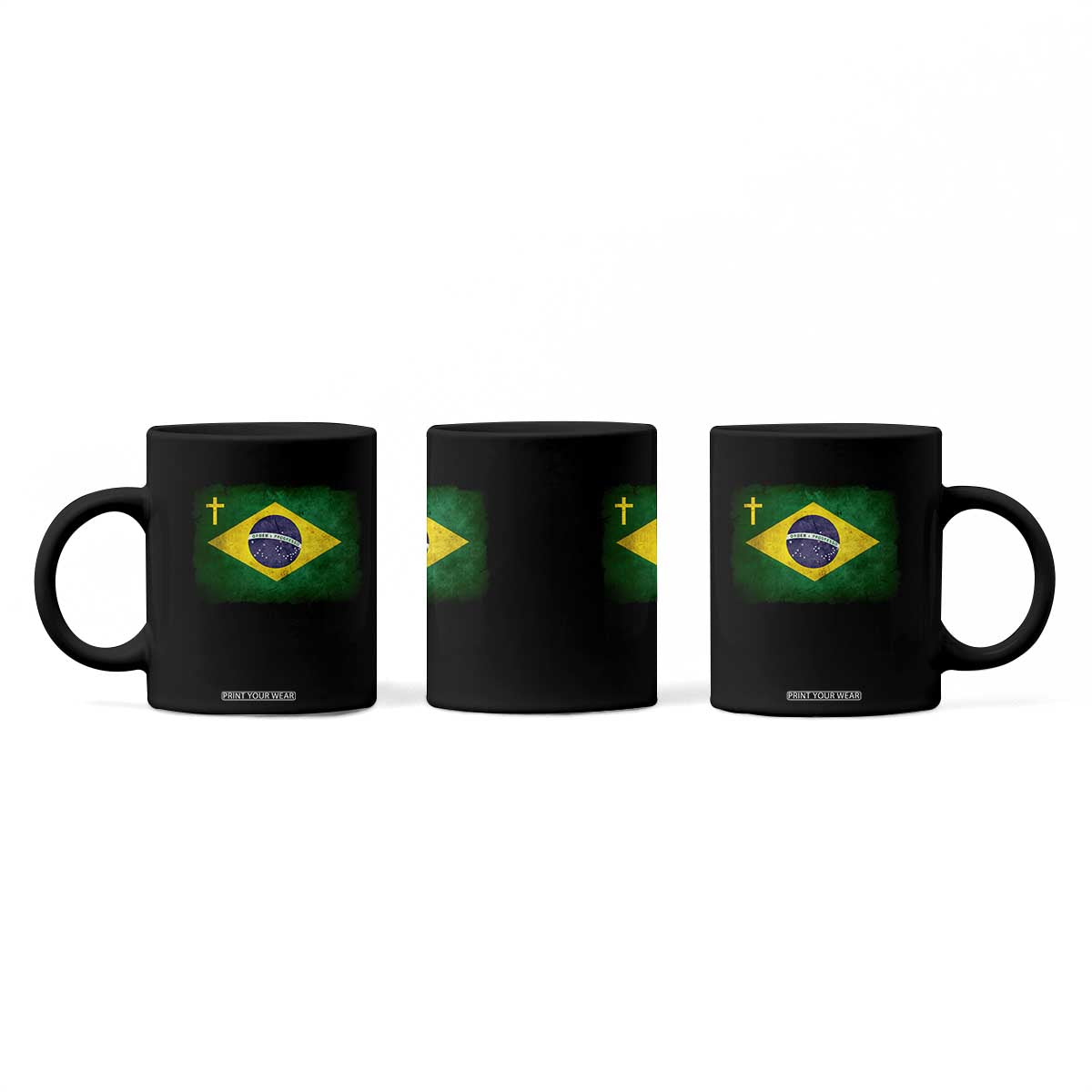 Brazilian Pride Christian Cross Latin America Brazil Flag Coffee Mug TS11 Print Your Wear