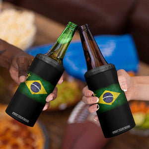 Brazilian Pride Christian Cross Latin America Brazil Flag 4 in 1 Can Cooler Tumbler TS11 Print Your Wear