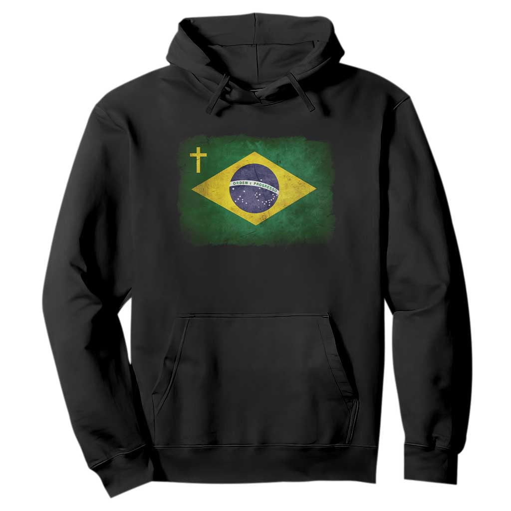 Brazilian Pride Christian Cross Latin America Brazil Flag Hoodie TS11 Black Print Your Wear