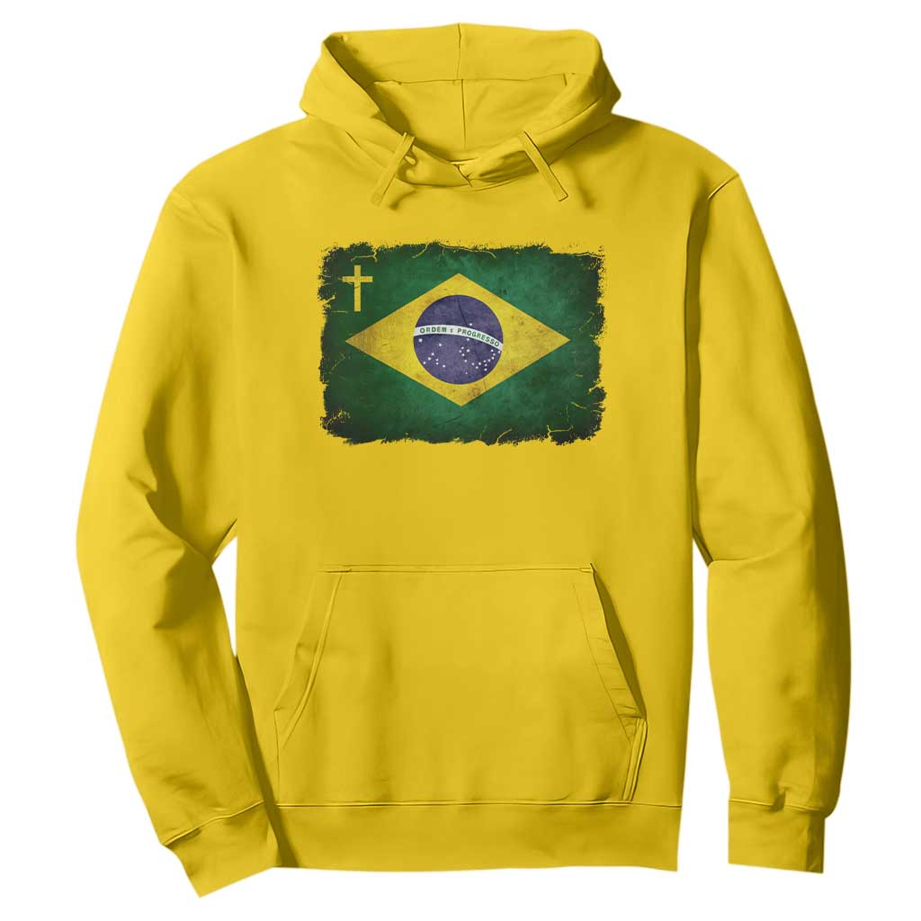 Brazilian Pride Christian Cross Latin America Brazil Flag Hoodie TS11 Daisy Print Your Wear