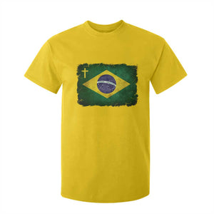 Brazilian Pride Christian Cross Latin America Brazil Flag T Shirt For Kid - Print Your Wear