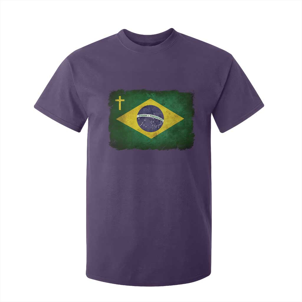 Brazilian Pride Christian Cross Latin America Brazil Flag T Shirt For Kid TS11 Purple Print Your Wear
