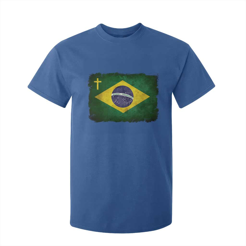 Brazilian Pride Christian Cross Latin America Brazil Flag T Shirt For Kid TS11 Royal Blue Print Your Wear