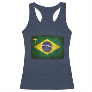 Brazilian Pride Christian Cross Latin America Brazil Flag Racerback Tank Top TS11 Navy Print Your Wear