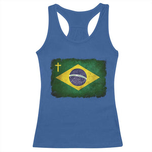 Brazilian Pride Christian Cross Latin America Brazil Flag Racerback Tank Top TS11 Royal Blue Print Your Wear