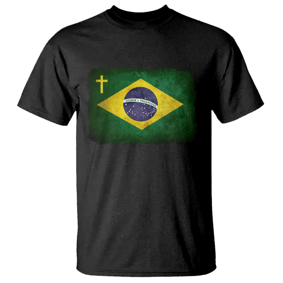 Brazilian Pride Christian Cross Latin America Brazil Flag T Shirt TS11 Black Print Your Wear