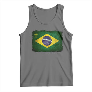 Brazilian Pride Christian Cross Latin America Brazil Flag Tank Top TS11 Black Heather Print Your Wear