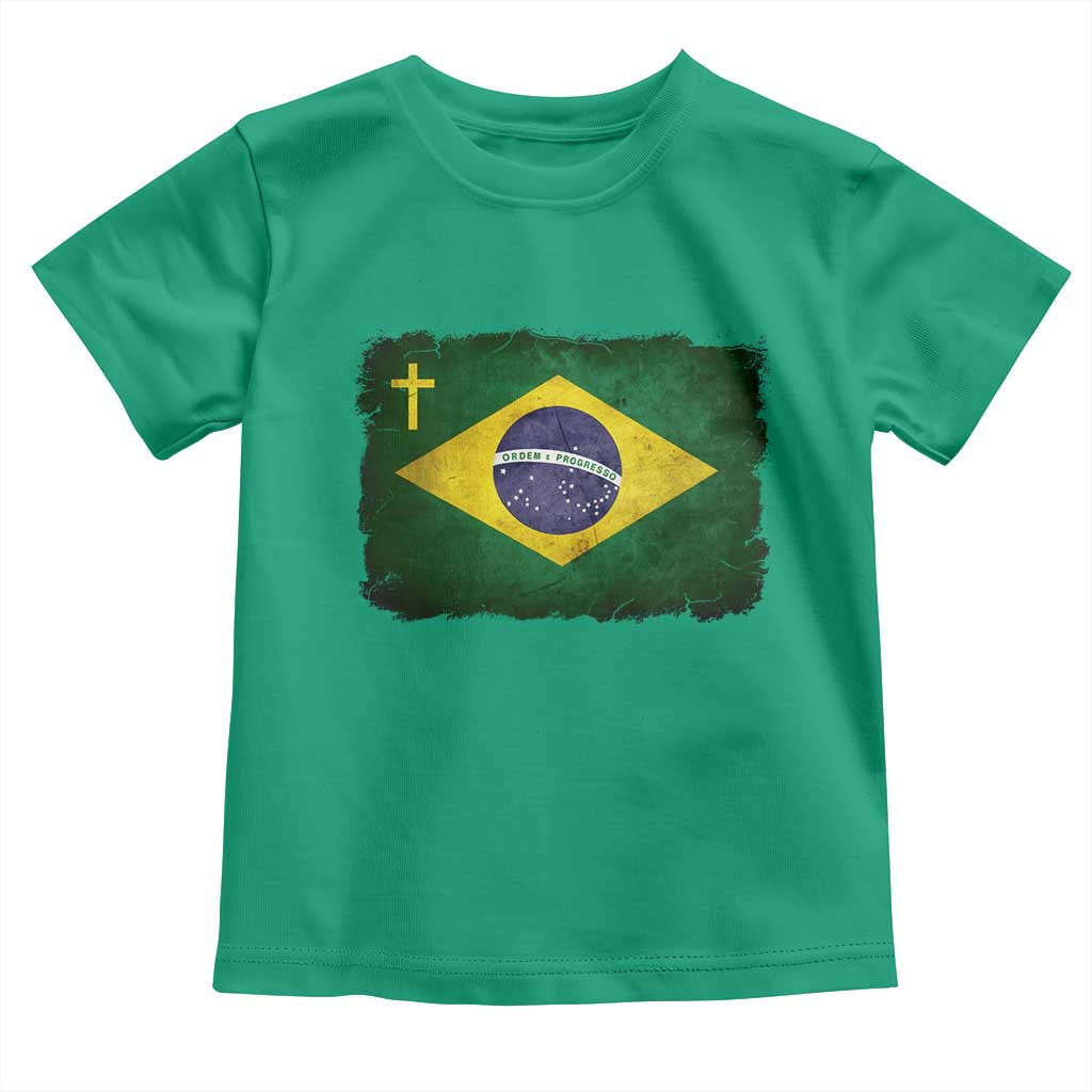 Brazilian Pride Christian Cross Latin America Brazil Flag Toddler T Shirt TS11 Irish Green Print Your Wear