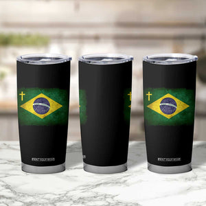 Brazilian Pride Christian Cross Latin America Brazil Flag Tumbler Cup TS11 Print Your Wear