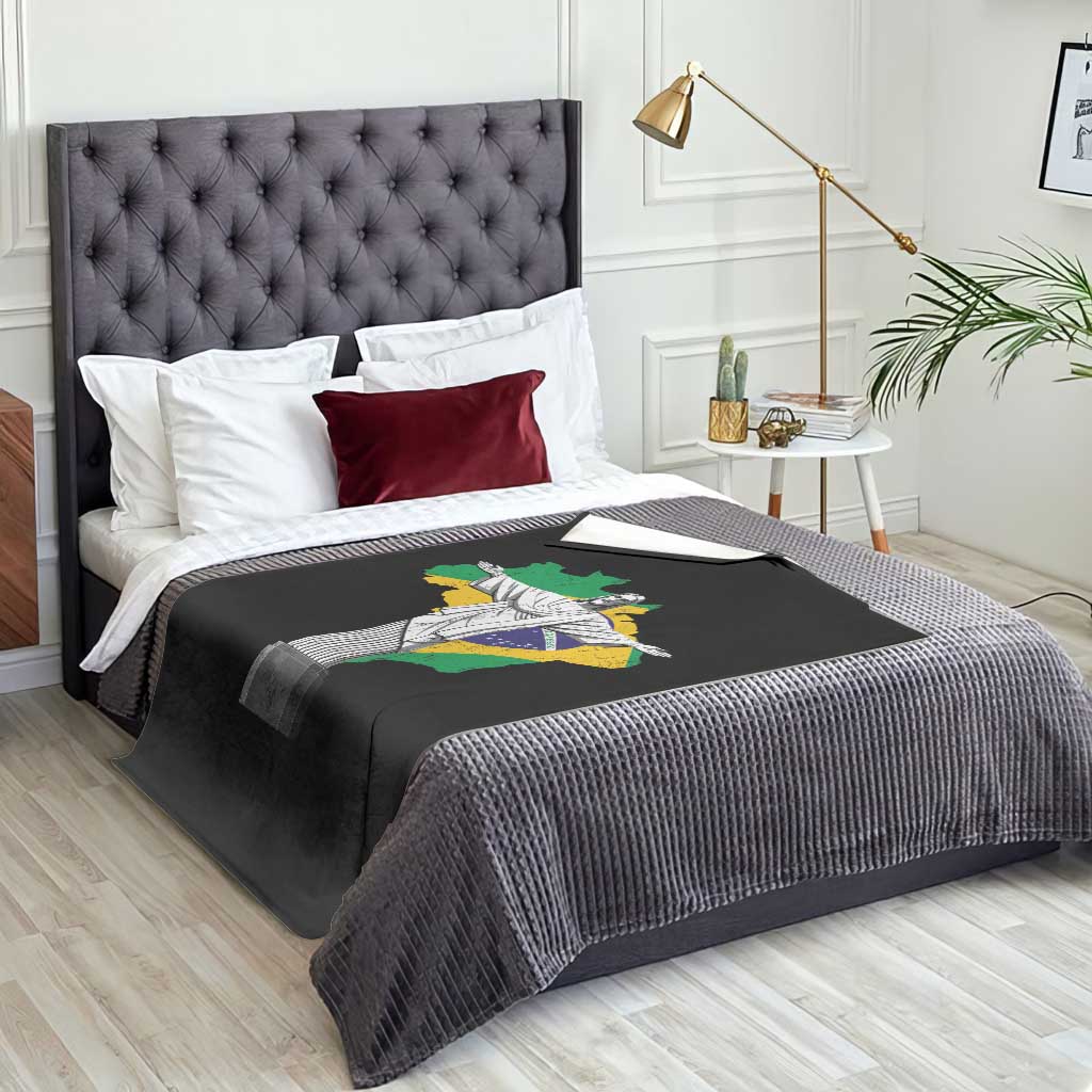 Brazilian Pride Christ the Redeemer Statue Latin America Brazil Map Throw Blanket TS11 Print Your Wear