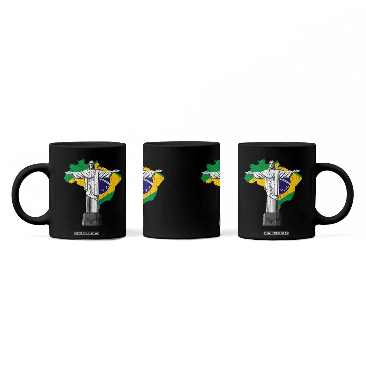 Brazilian Pride Christ the Redeemer Statue Latin America Brazil Map Coffee Mug TS11 Print Your Wear