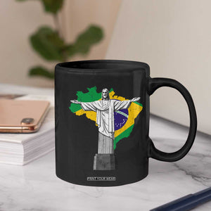 Brazilian Pride Christ the Redeemer Statue Latin America Brazil Map Coffee Mug TS11 Print Your Wear
