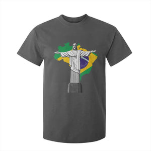 Brazilian Pride Christ the Redeemer Statue Latin America Brazil Map T Shirt For Kid TS11 Dark Heather Print Your Wear
