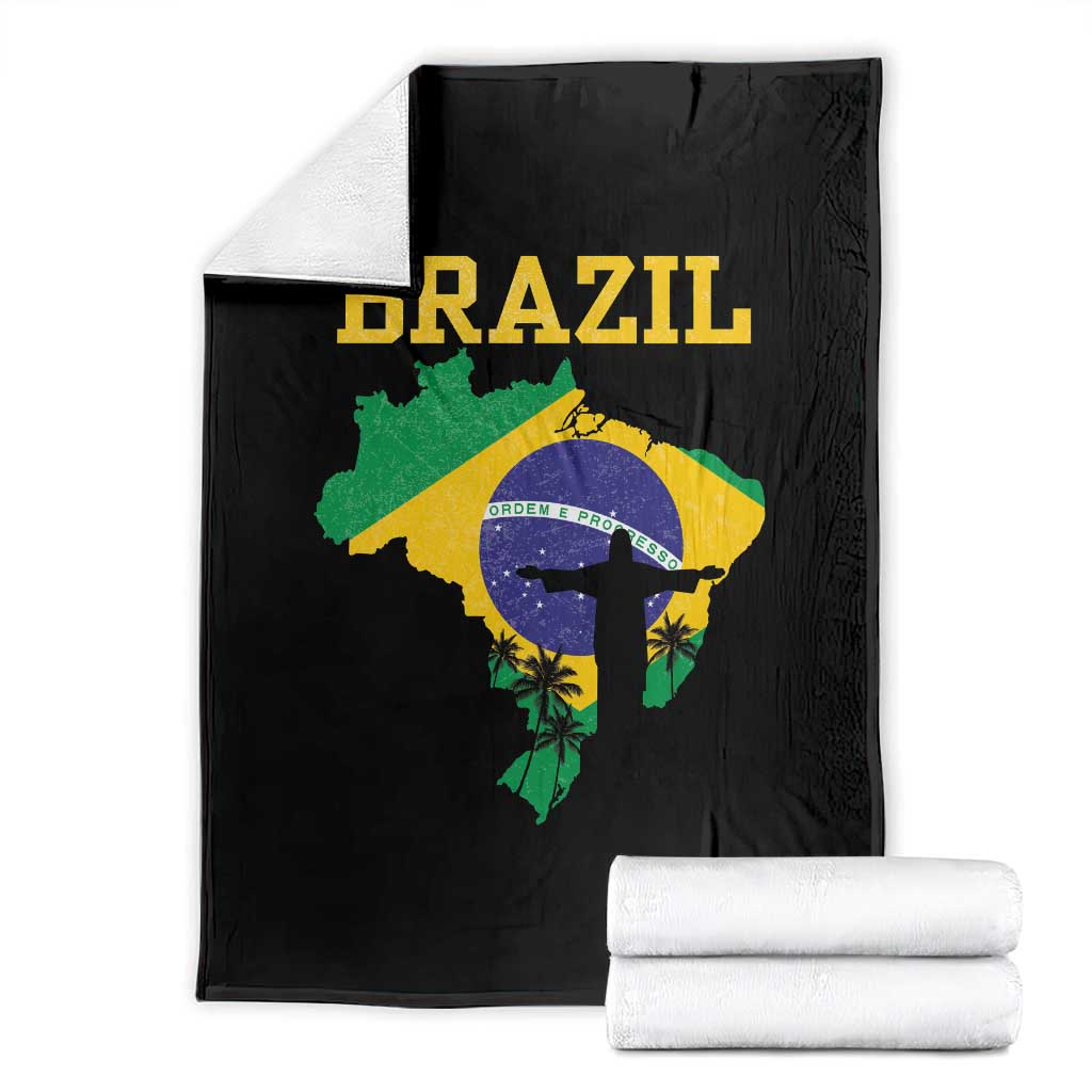 Brazilian Pride Christ the Redeemer Statue Latin America Throw Blanket TS11 Black Print Your Wear