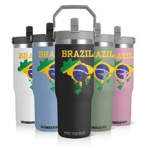 Brazilian Pride Christ the Redeemer Statue Latin America Flip Straw Tumbler TS11 Print Your Wear