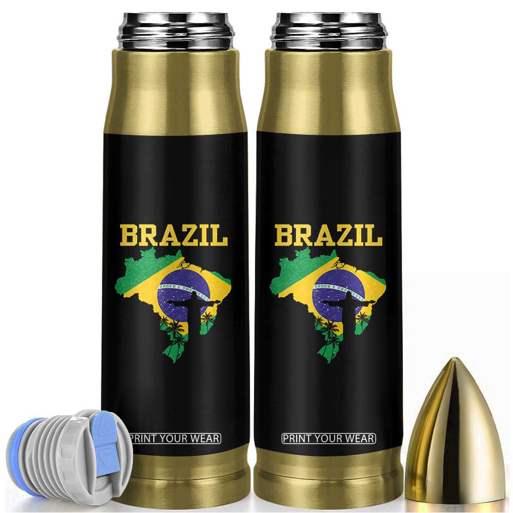 Brazilian Pride Christ the Redeemer Statue Latin America Bullet Tumbler TS11 Black Print Your Wear