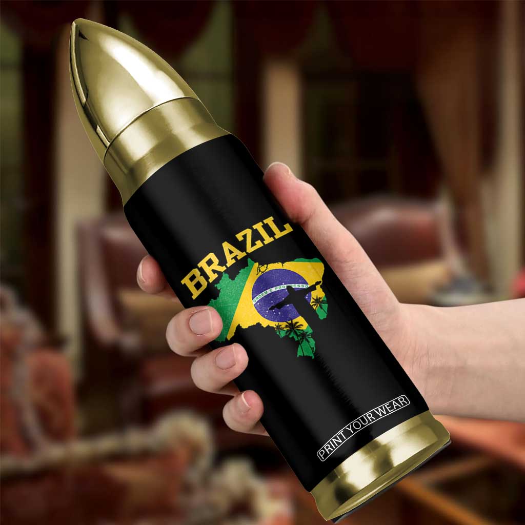 Brazilian Pride Christ the Redeemer Statue Latin America Bullet Tumbler TS11 Print Your Wear