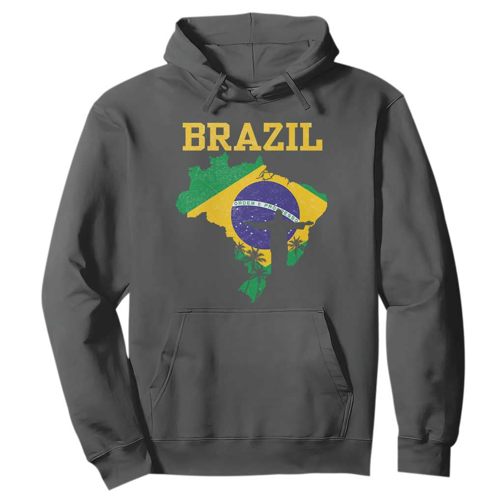 Brazilian Pride Christ the Redeemer Statue Latin America Hoodie TS11 Dark Heather Print Your Wear