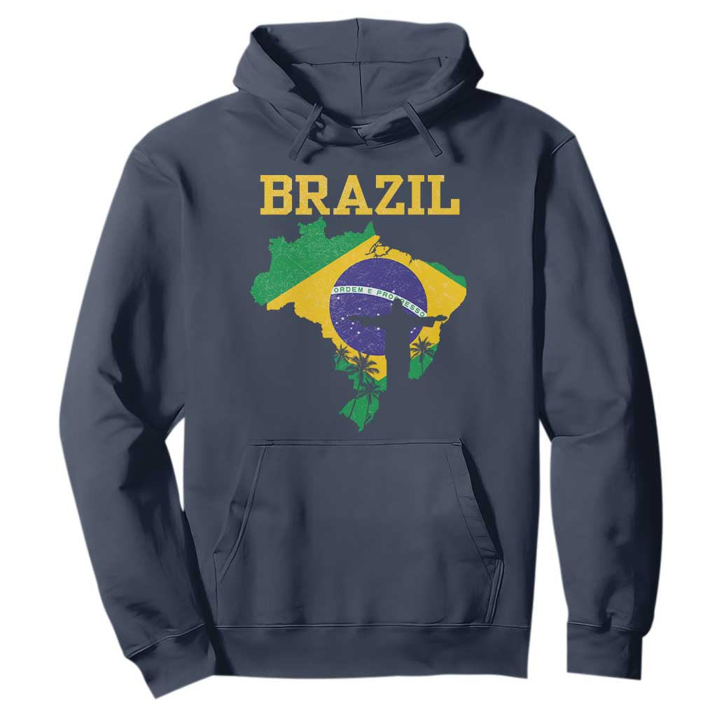 Brazilian Pride Christ the Redeemer Statue Latin America Hoodie TS11 Navy Print Your Wear