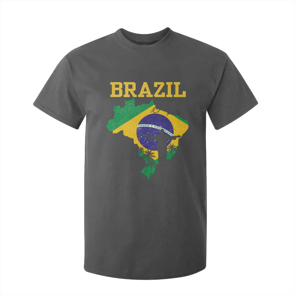 Brazilian Pride Christ the Redeemer Statue Latin America T Shirt For Kid TS11 Dark Heather Print Your Wear