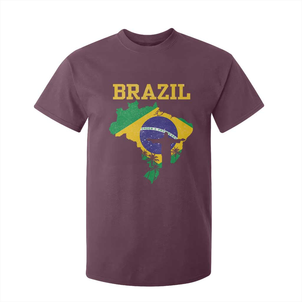 Brazilian Pride Christ the Redeemer Statue Latin America T Shirt For Kid TS11 Maroon Print Your Wear