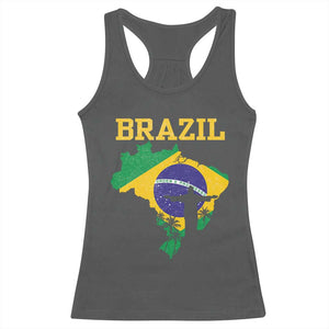 Brazilian Pride Christ the Redeemer Statue Latin America Racerback Tank Top TS11 Dark Heather Print Your Wear