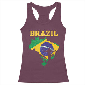 Brazilian Pride Christ the Redeemer Statue Latin America Racerback Tank Top TS11 Maroon Print Your Wear