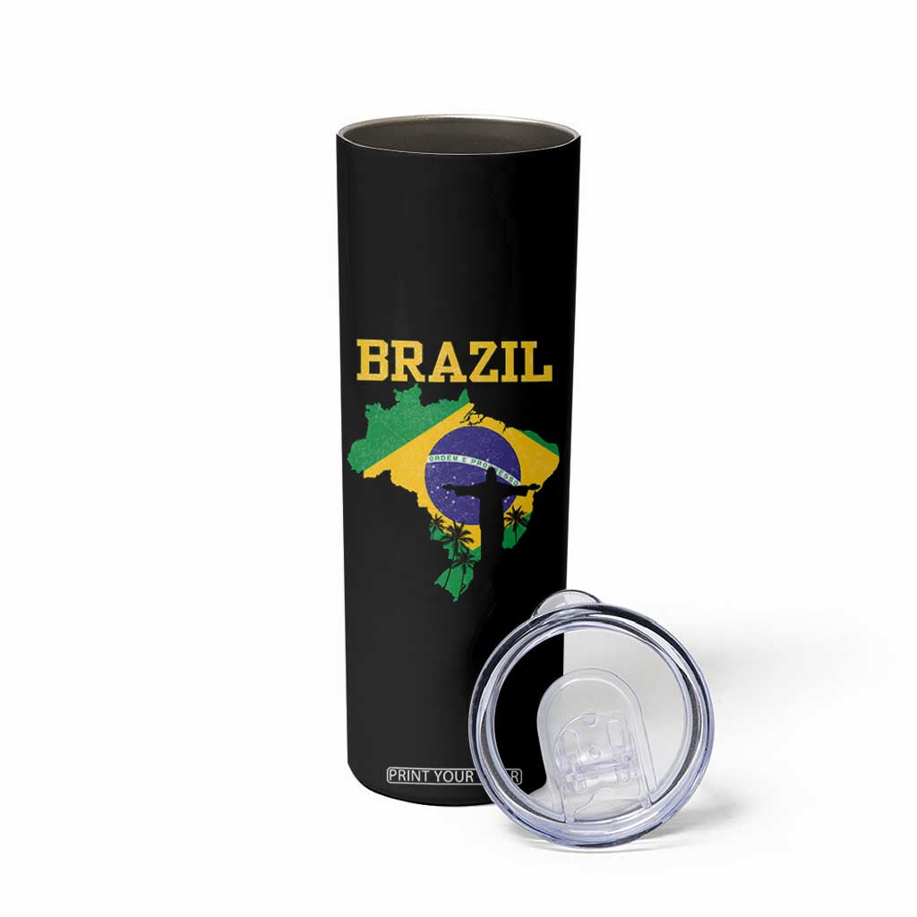 Brazilian Pride Christ the Redeemer Statue Latin America Skinny Tumbler TS11 Print Your Wear