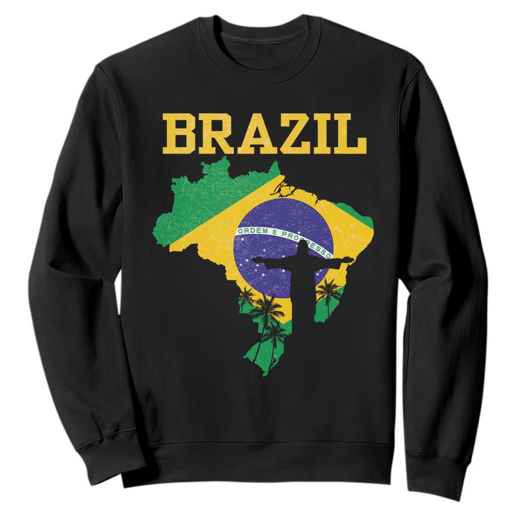Brazilian Pride Christ the Redeemer Statue Latin America Sweatshirt - Print Your Wear