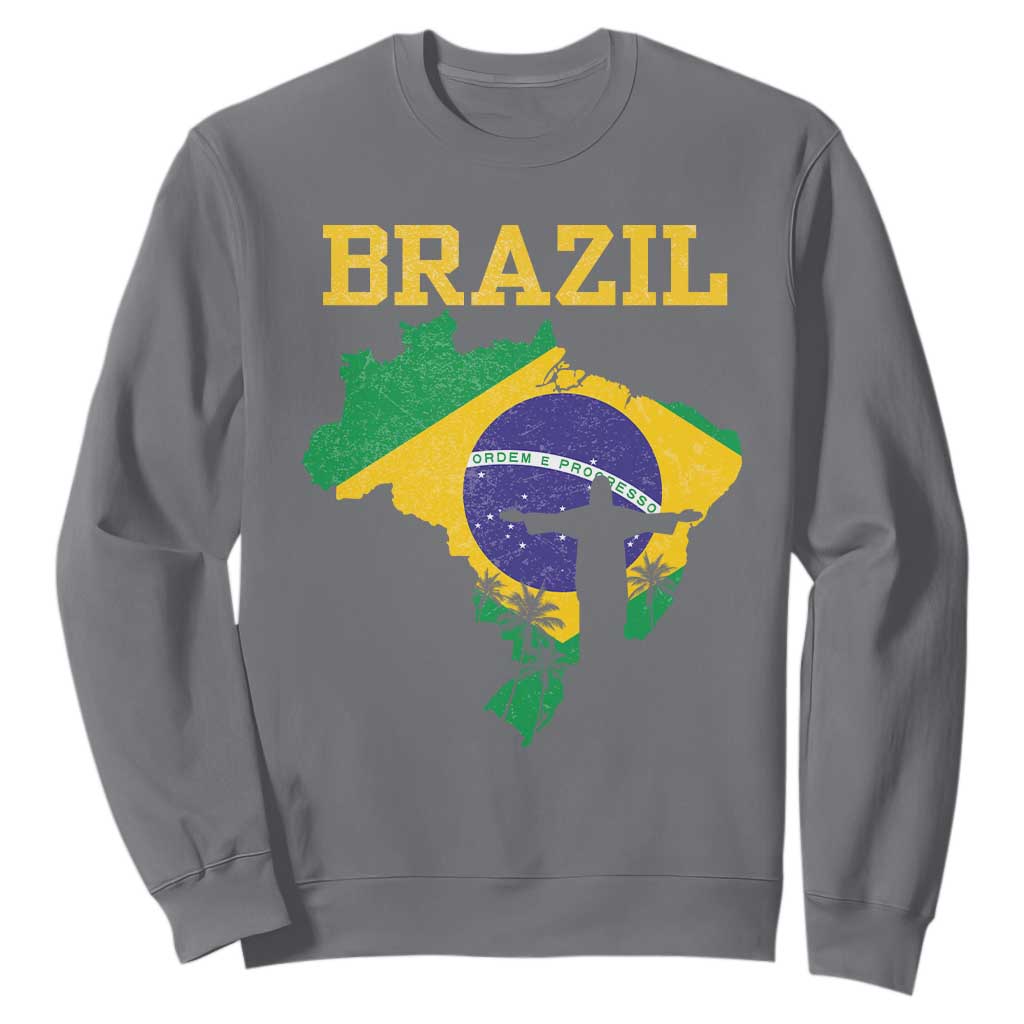 Brazilian Pride Christ the Redeemer Statue Latin America Sweatshirt TS11 Charcoal Print Your Wear