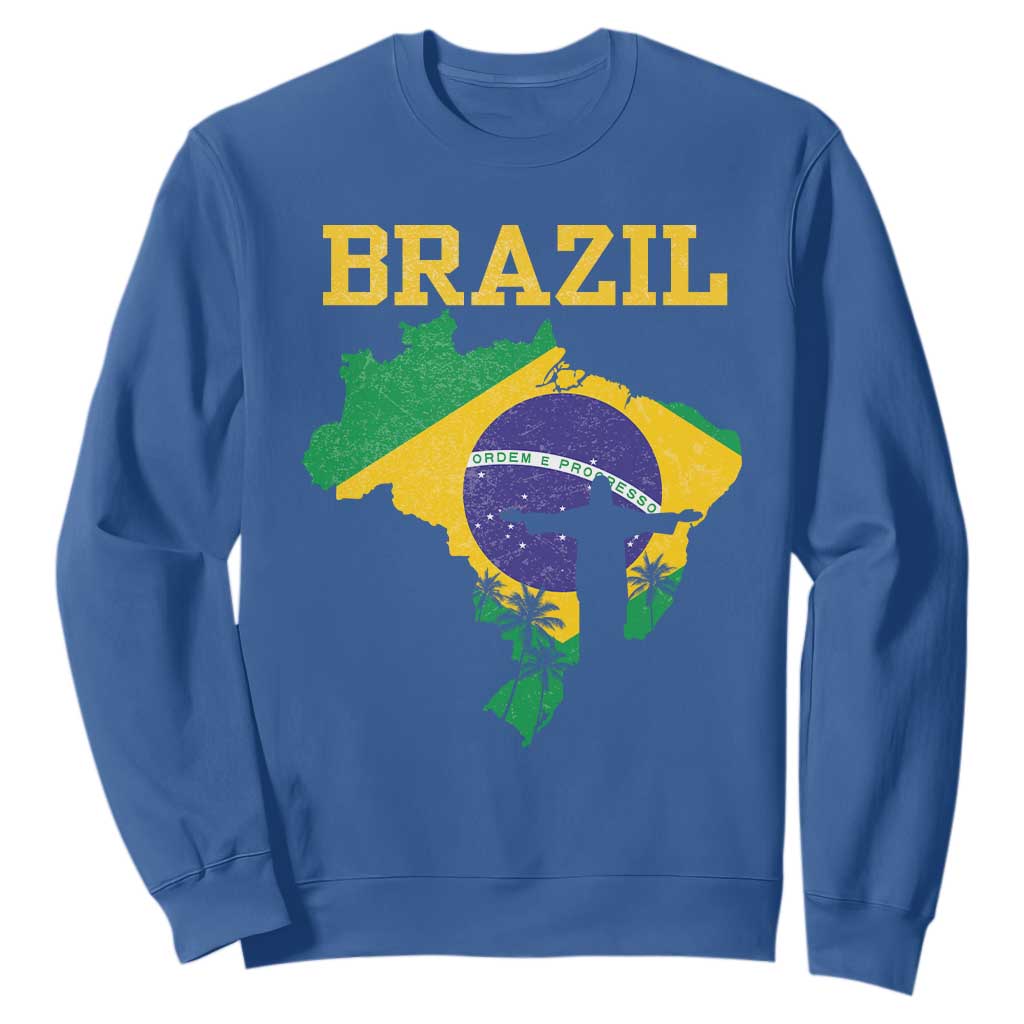 Brazilian Pride Christ the Redeemer Statue Latin America Sweatshirt TS11 Royal Blue Print Your Wear