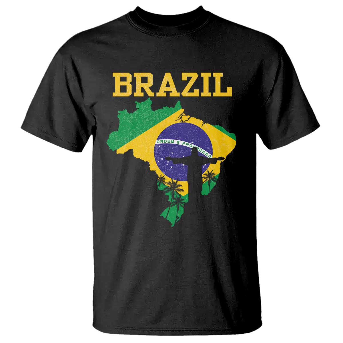 Brazilian Pride Christ the Redeemer Statue Latin America T Shirt - Print Your Wear