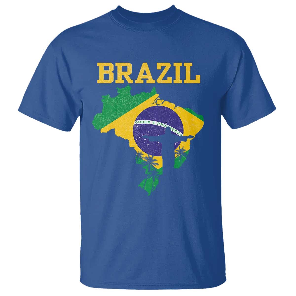 Brazilian Pride Christ the Redeemer Statue Latin America T Shirt TS11 Royal Blue Print Your Wear