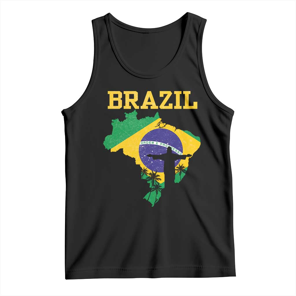 Brazilian Pride Christ the Redeemer Statue Latin America Tank Top TS11 Black Print Your Wear