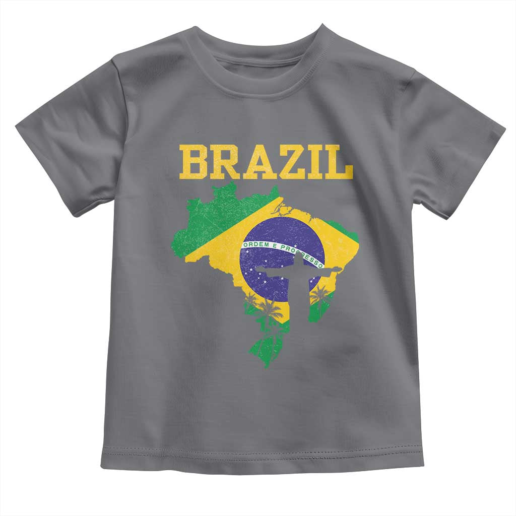 Brazilian Pride Christ the Redeemer Statue Latin America Toddler T Shirt TS11 Charcoal Print Your Wear